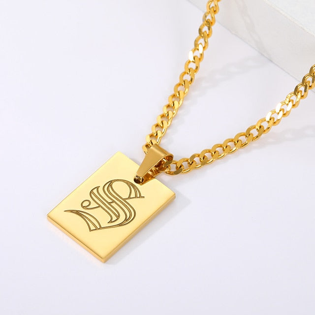 Unisex gold initial deals pendant